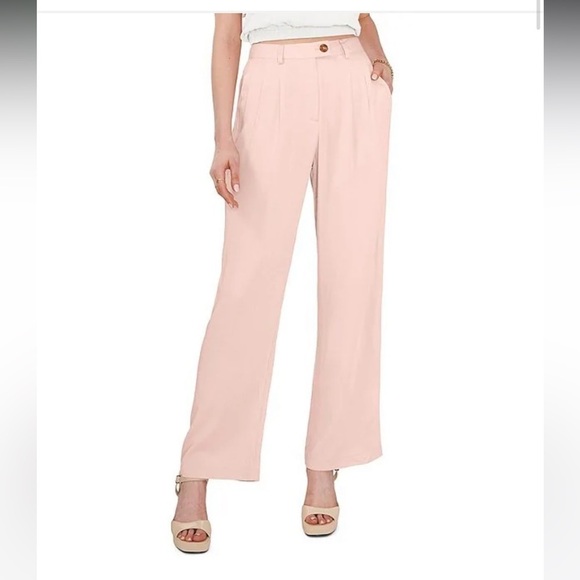 1 State High waisted pants‎ Bon Voyage color: peach skin Sz 6 wide legs new - Picture 2 of 11